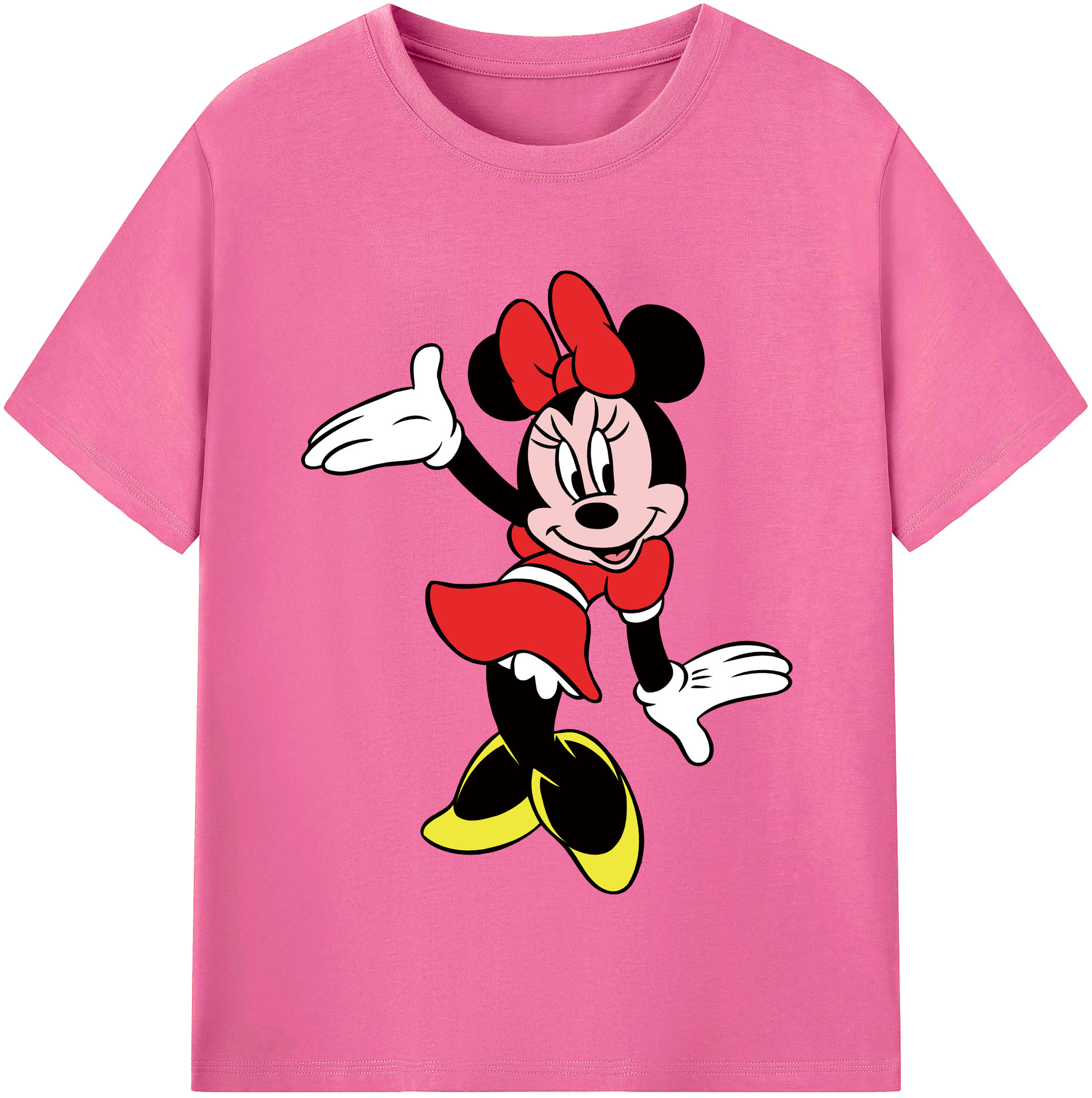 （画像用） ミッキーマウス Mickey Mouse レディースカジュアルプリントTシャツ（綿100％）